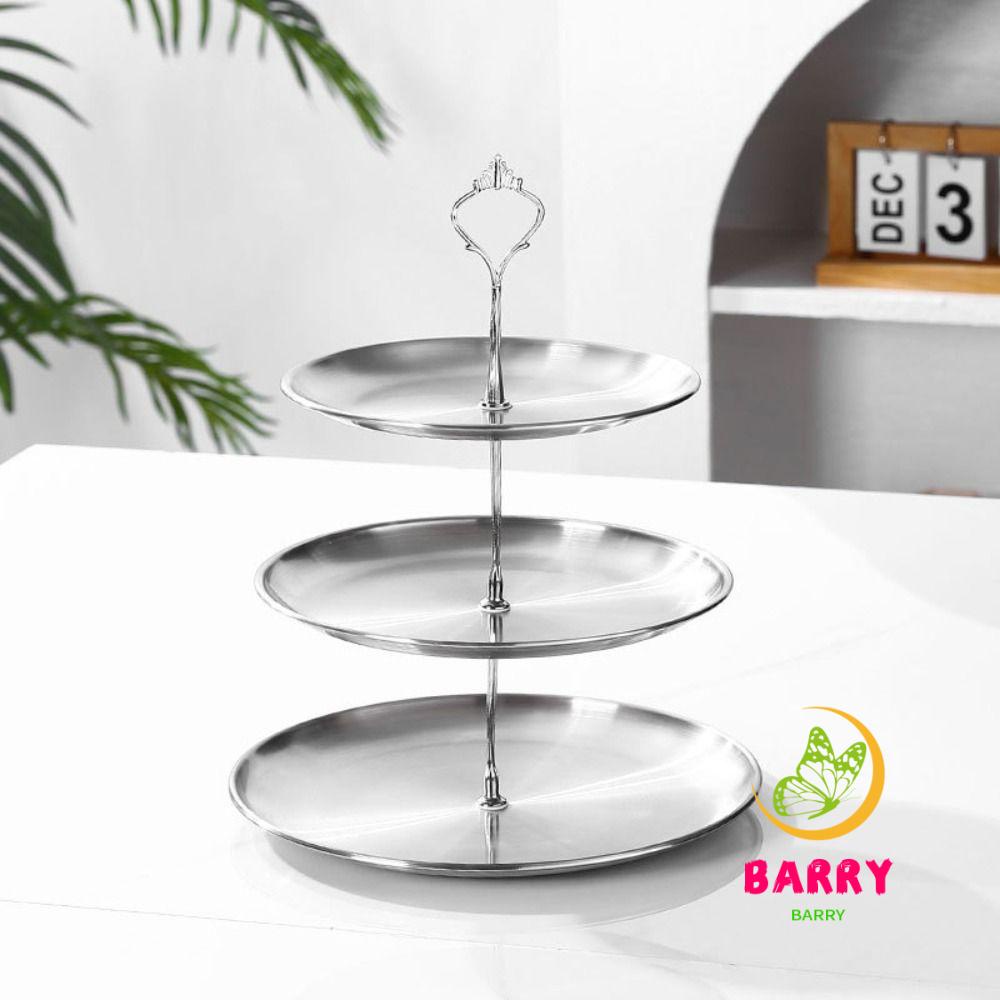 BARRY Stainless Steel Fruit Stand, Stainless steel 2/3 Layer Cake Dessert Tray, Portable Easy to