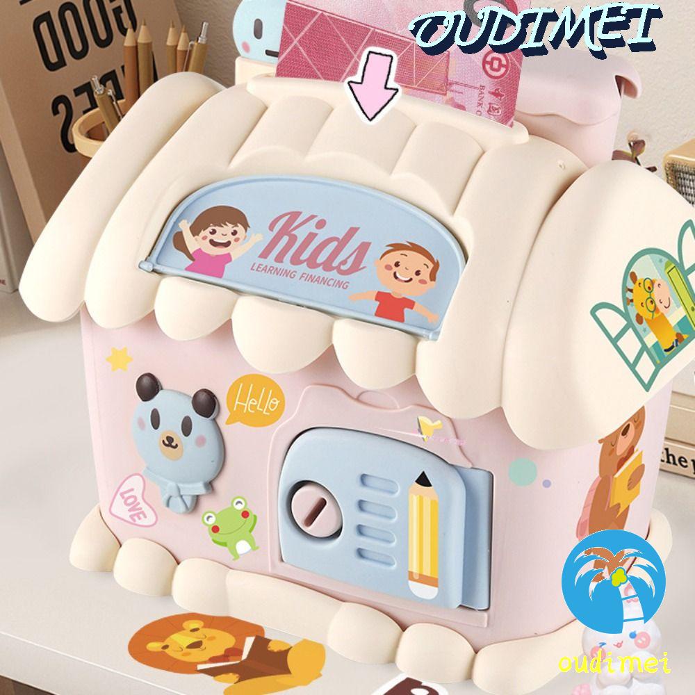OUDIMEI Animal Piggy Bank, With Key Switch Frog Rabbit Money Box ...