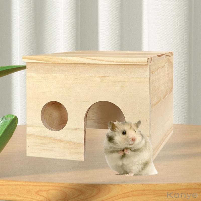Simple Hamster Hideaways With Viewing Windows Reference: Ky Wooden Hamster House Cage Decor With Window Cabin Hideaway