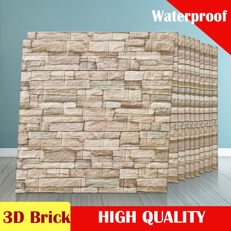 Brick Foam Wallpaper Dinding 3D Wallpaper Stickers Wall Stickers