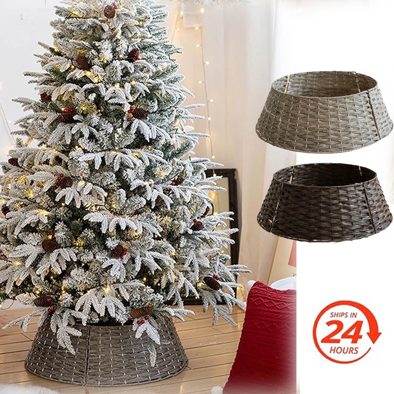Christmas Tree Collar Detachable EcoFriendly PE Rattan Christmas Tree