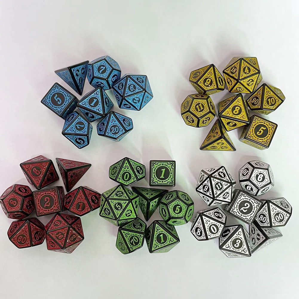 7pcs Dice Set Multi-Sided Game Dice For TRPG DND Accessories Polyhedral ...