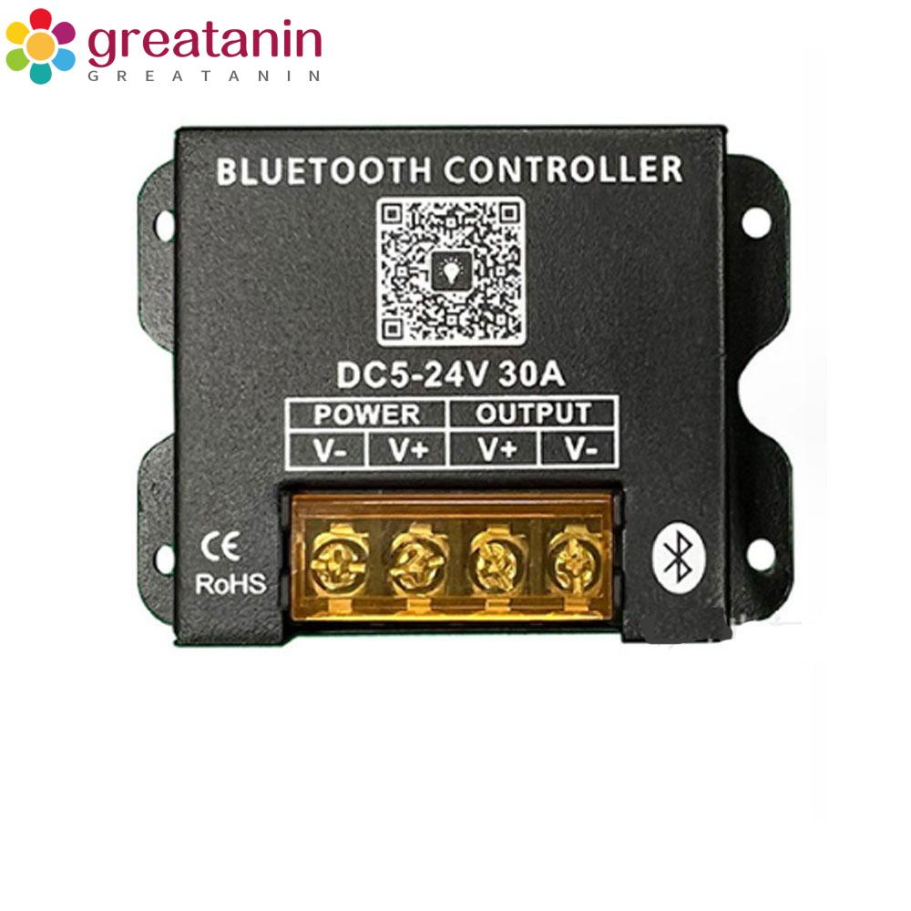 GREATANIN DC Bluetooth LED Light Strip Dimmer, Plastic Copper 30A PWM