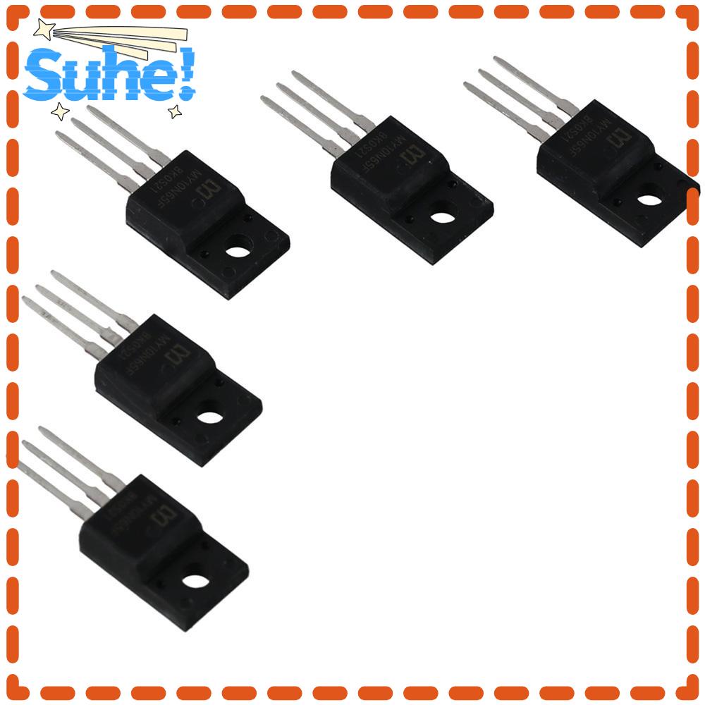 HISUHE 5pcs MOS FieldEffect Transistor, Black 10N65F Mosfet, N