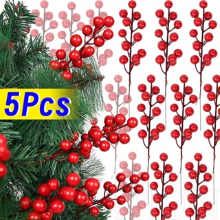 10pcs Christmas Artificial Red Berry Picks, Artificial Holly Berry  BranchesStems For DIY Christmas Tree, Wreath, Wedding, Birthday  Party.Holiday, Home Decor