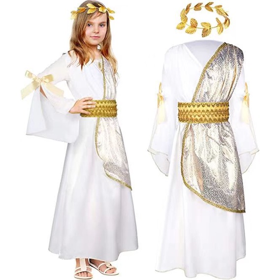 Nobile costume greco per una bambina