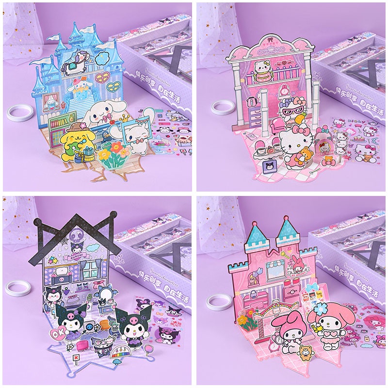 Sanrio Quiet Book Melody Hello Kitty Kuromi Cinnamoroll Castle Shaped ...