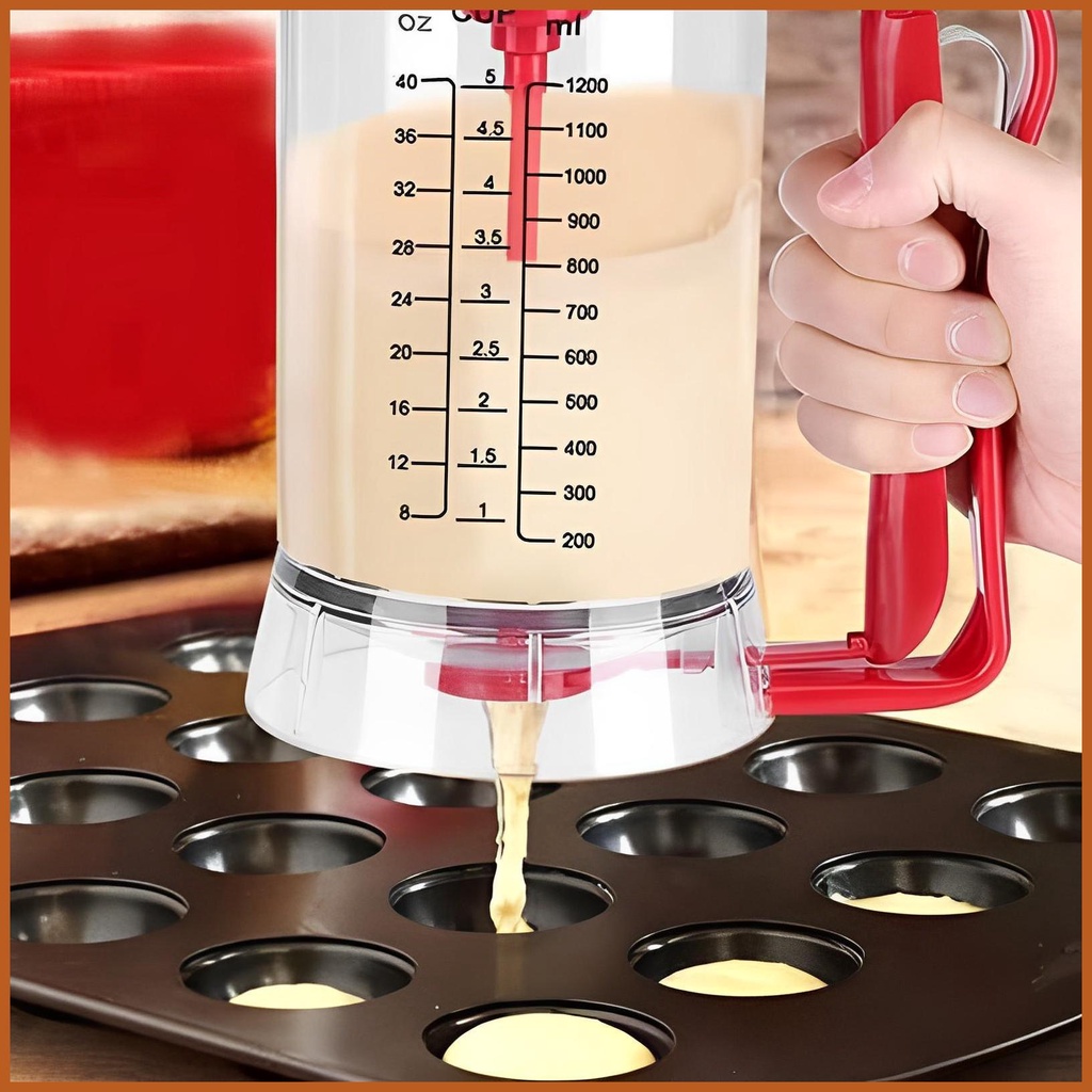 Batter Dispenser with Squeeze Handle 900ml Pancake Mix Dispenser with