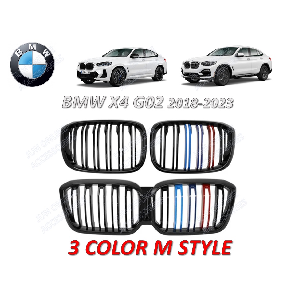 BMW X4 G02 2018-2023 Front Grille Kidney Grilles M style Glossy Black ...