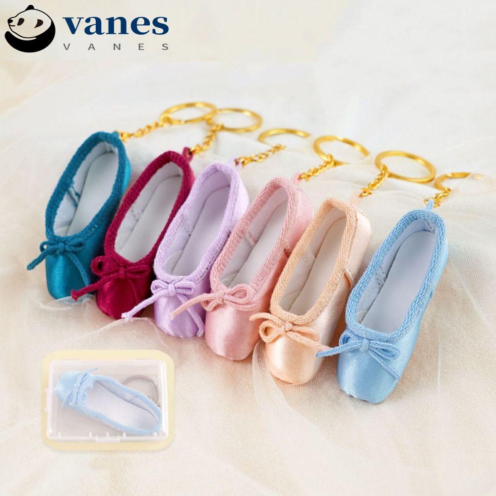 VANES Mini Ballet Shoes Keychain, Satin Ballet Shoe Shape Pointe Shoes