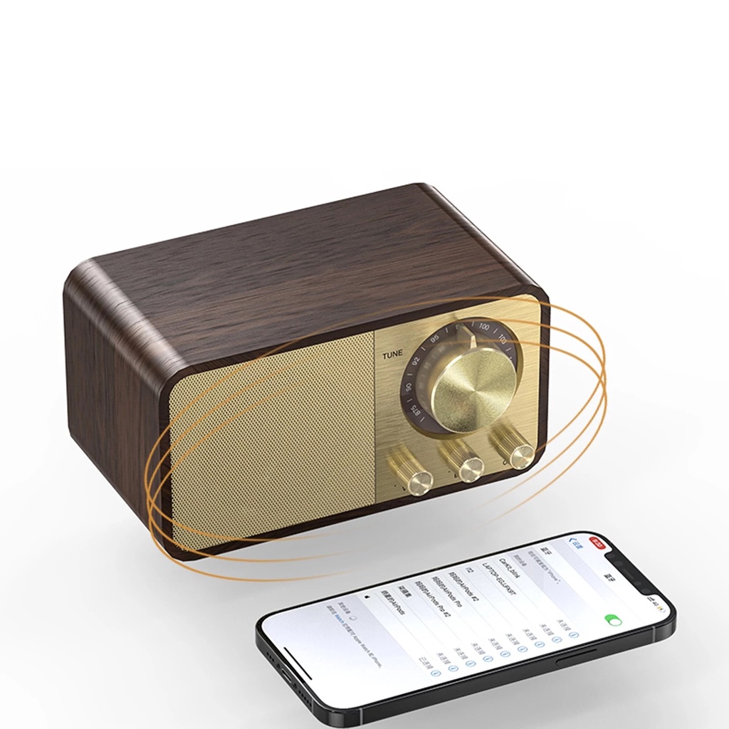 Wooden Retro Classic Soundbox Bluetooth-Compatible 5.0 Stereo Speaker ...