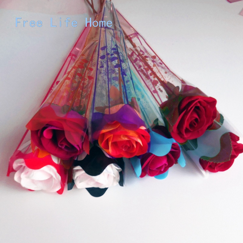 100pcs Single Rose Package Bag Flower Bouquet Wrapping Bag Floral ...