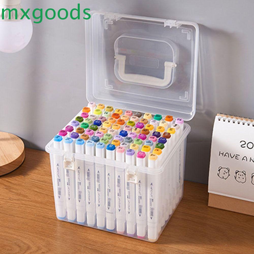 MXGOODS Marker Pens Storage Box Plastic Transparent Study Supply ...
