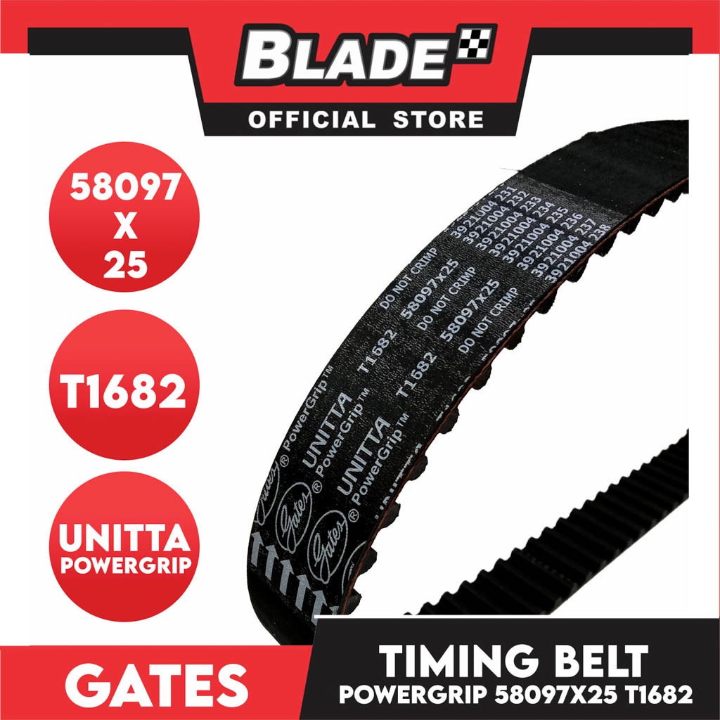 Gates Unitta PowerGrip Timing Fan Belt T1682 58097 x 25mm 1pc for