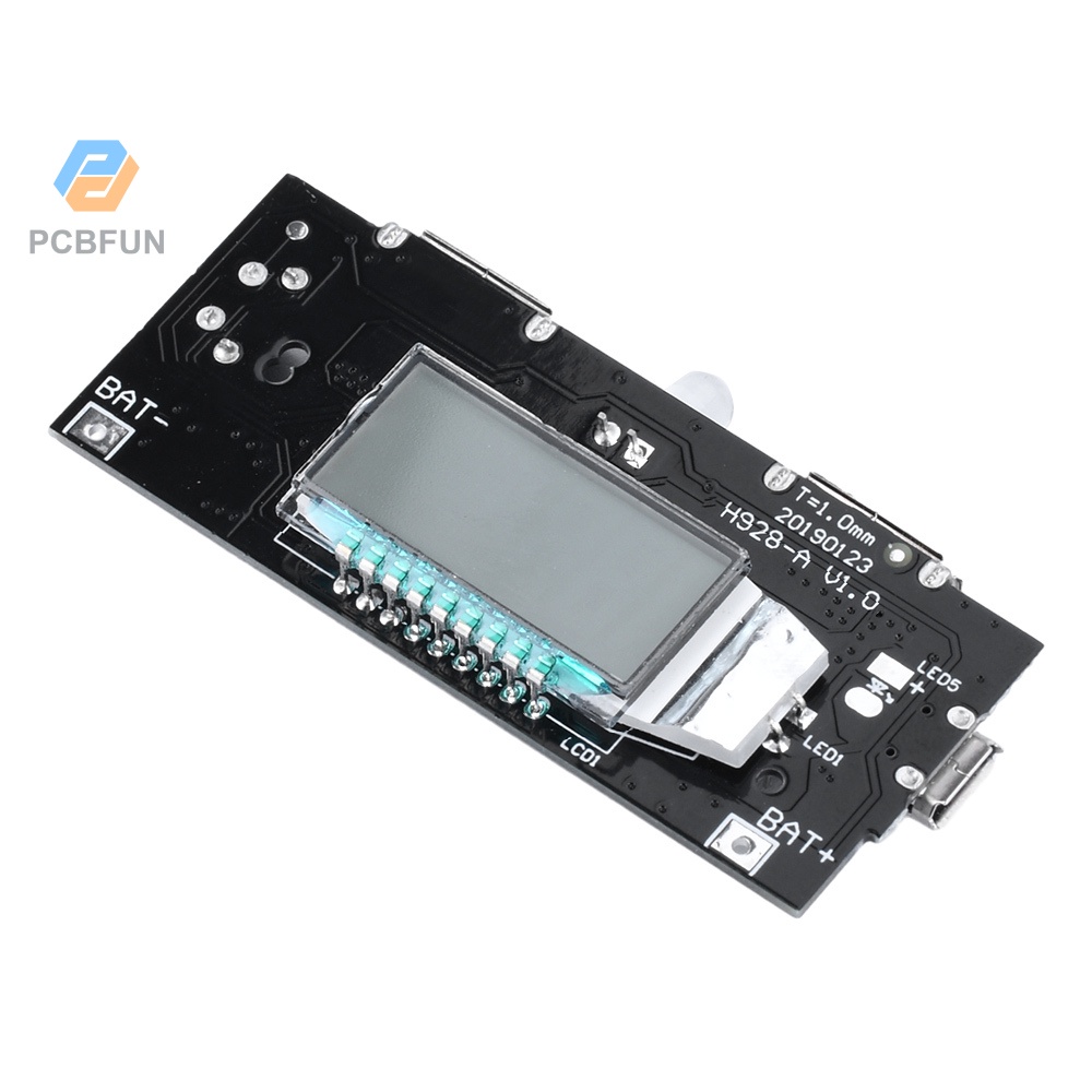 Pcbfun Dual Usb 5v 1a 2.1a Mobile Power Bank 18650 Battery Digital