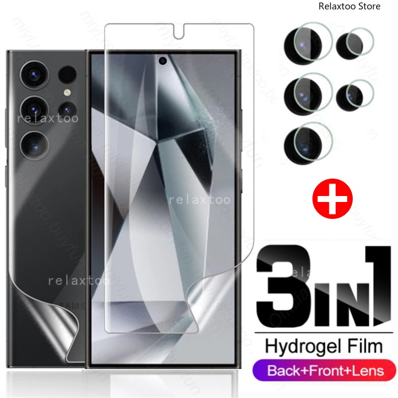 3in1 Front Back Full Cover Protection Hydrogel Film For Samsung Galaxy ...