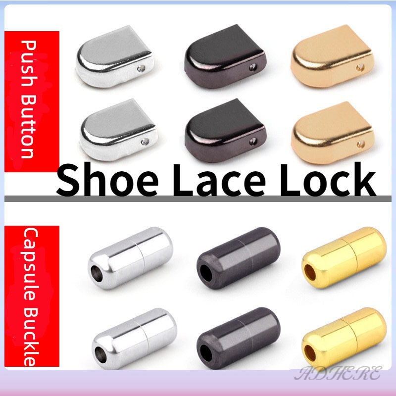 Press-lock Metal Shoe lace Lock Shoelace Accessories Shoelaces Buckle ...
