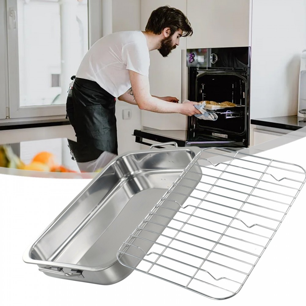 Roasting Tray Grill Rack Baking Supplies Roaster Tin Tray Cooking Parts ...