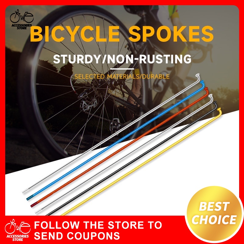 10PCS MTB Bike Spokes Colorful W/ Nipples 14G Spokes for 26/27.5/29