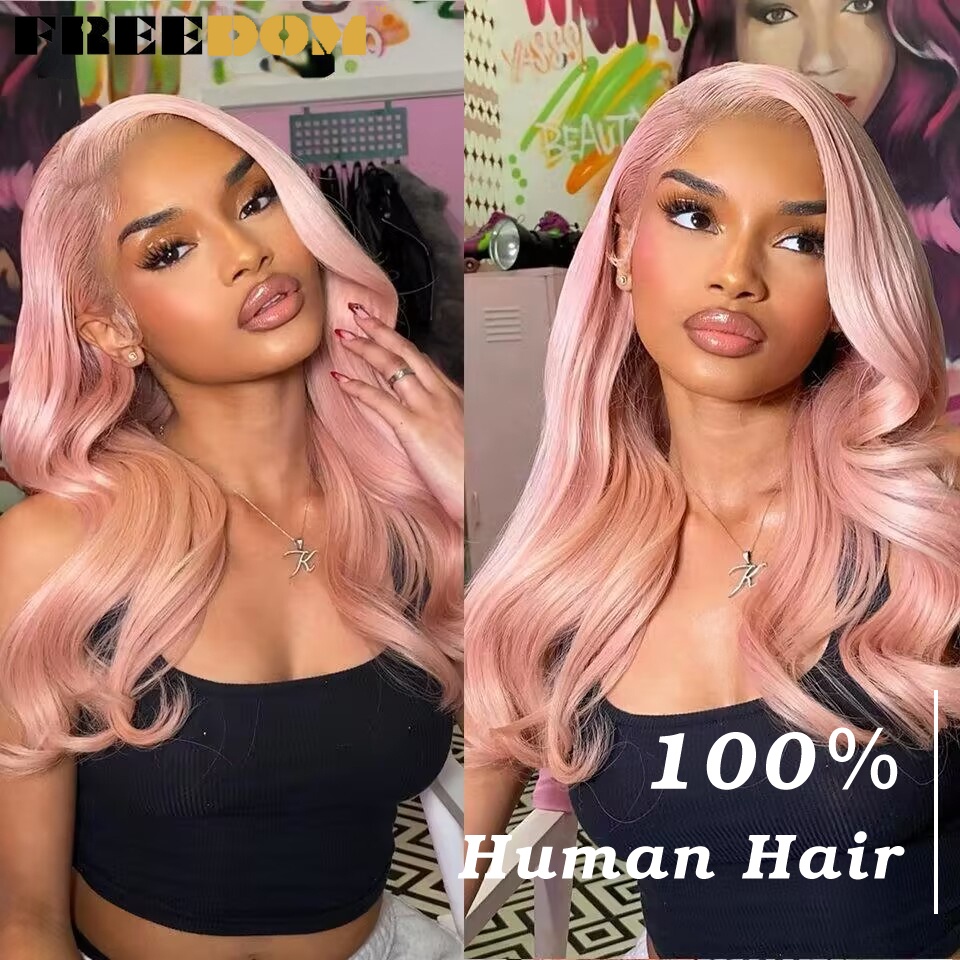 FREEDOM 1428 inch Long Straight Brazilian Hair Wigs On Sale Pink Lace