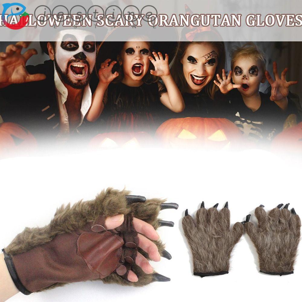 JESTINE Halloween Werewolf Gloves, Wool Material Polyester Werewolf