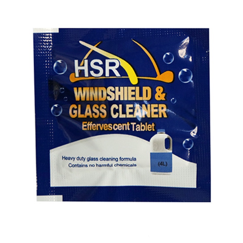 Glass effervescent tablets, degreasing film wiper, solid concentrated