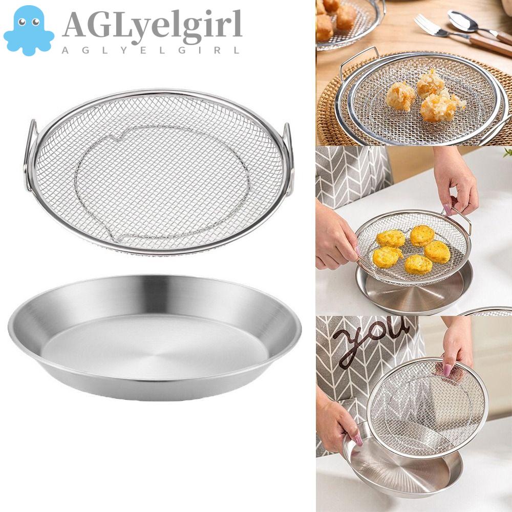 AGLYELGIRL Frying Filter Mesh Plate, Stainless Steel Double Ear Oil ...