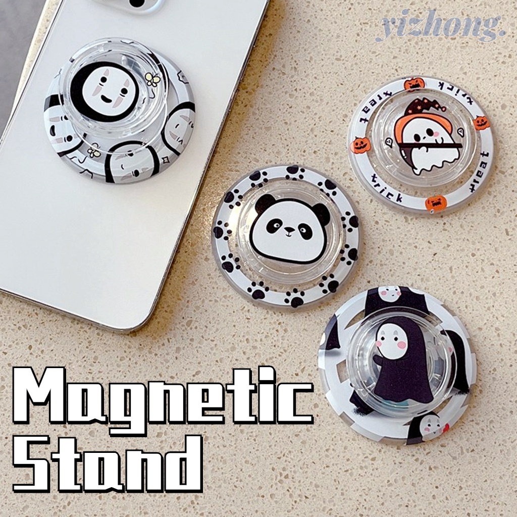 Magnetic Attraction Phone Holder Round Shape Kickstand Cartoon Cute ...