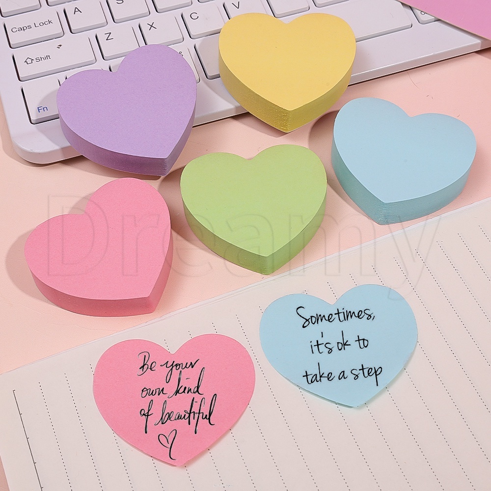 Cute Cartoon SelfStick Memo Pads / Mini Heartshaped Sticky Notes
