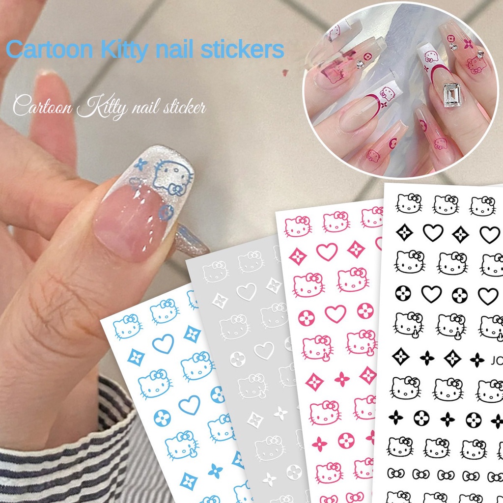 hellokitty nail art stickers / Cartoon KT Cat Nail Sticker / Cute Hello