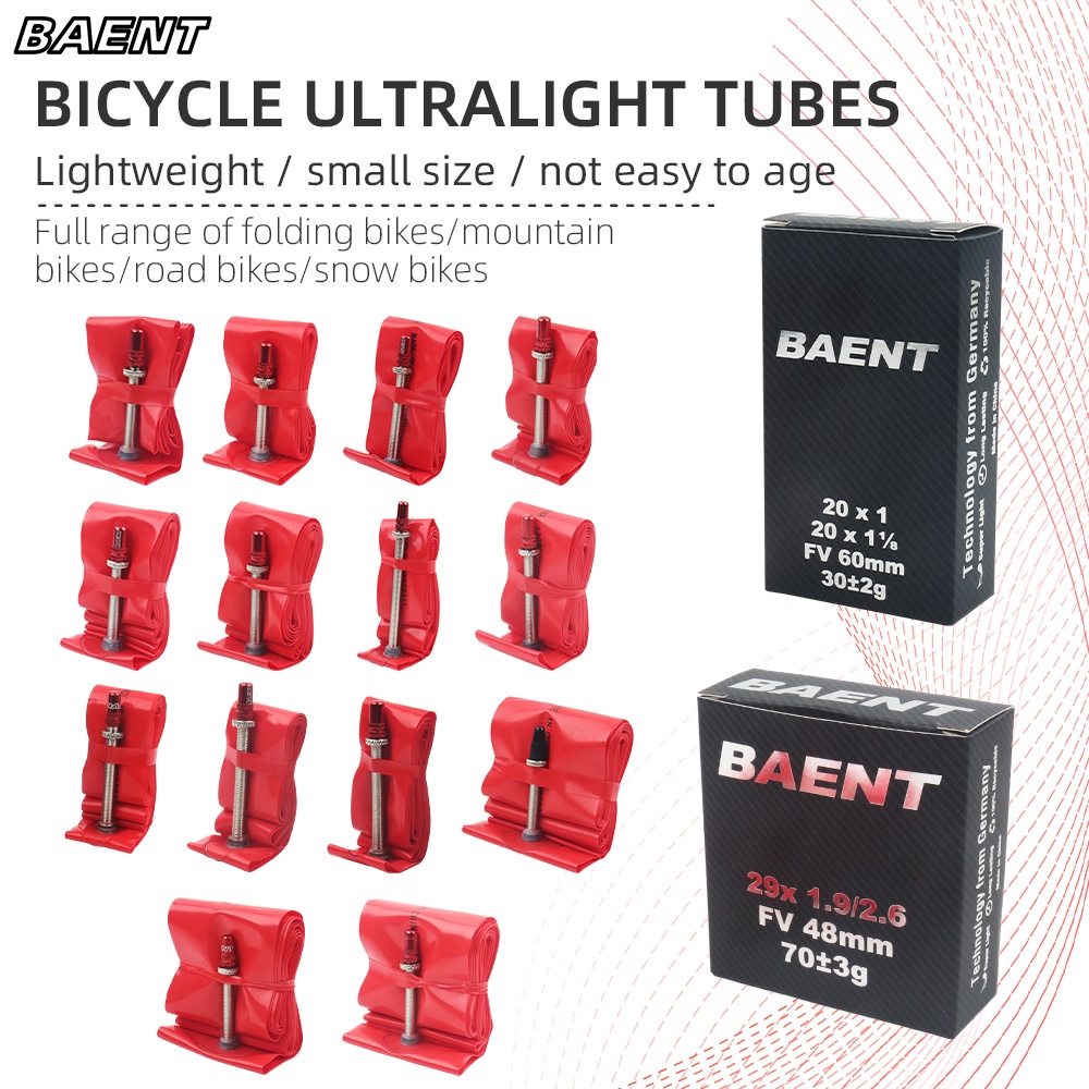 BAENT Ultralight Bike Inner Tube 700x23C/28C/20X1.0/20X11/8 MTB/Road