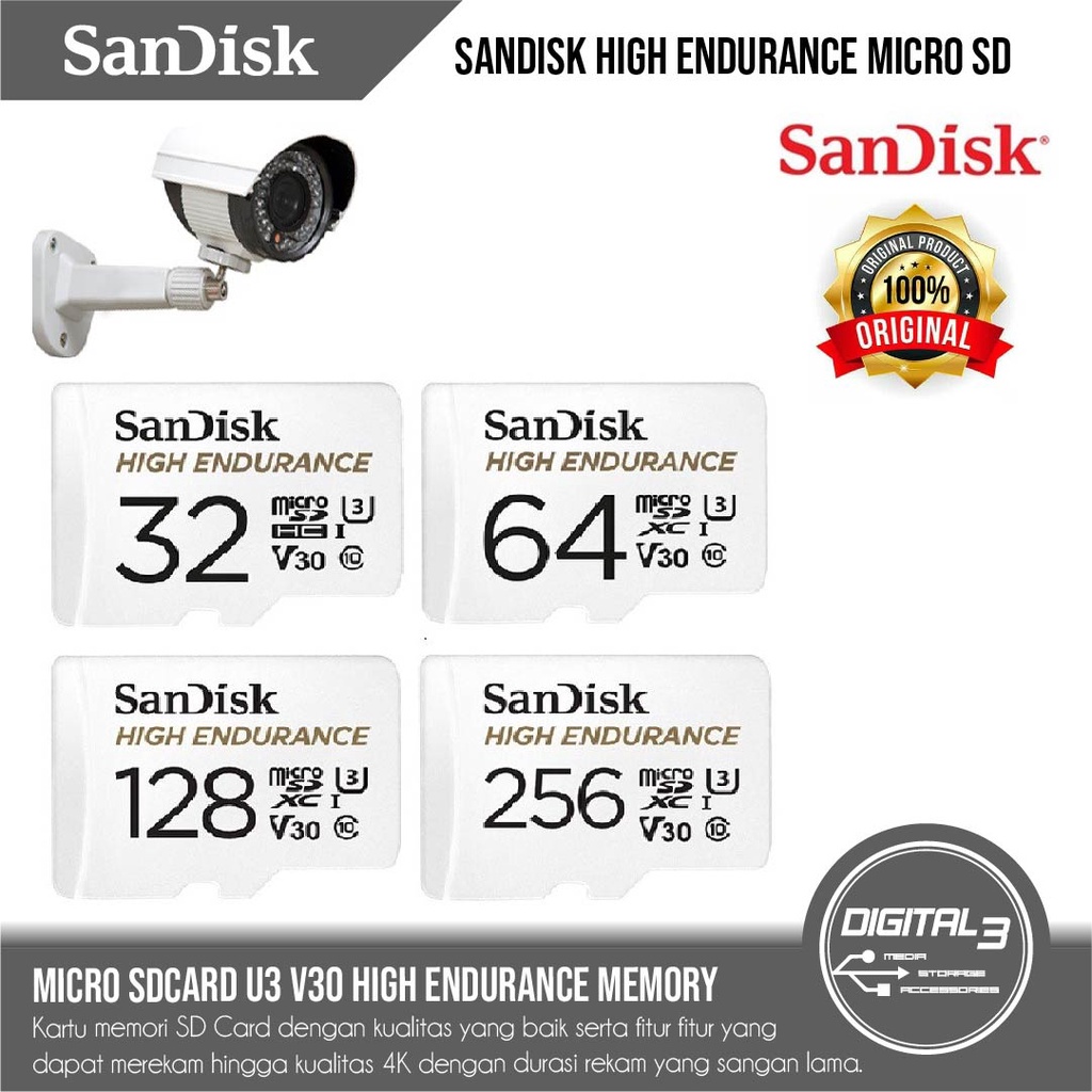 SanDisk high endurance micro SD memory card CCTV 32GB 64GB 128GB 256GB