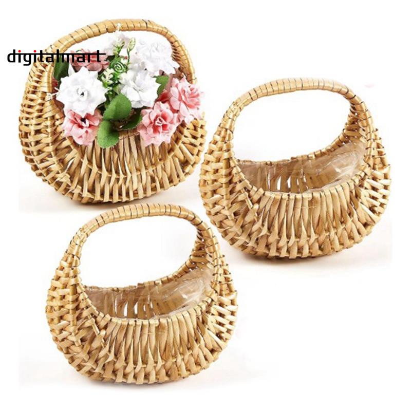 Rattan Basket Half Moon Wicker Basket Willow Straw Basket Woven Basket