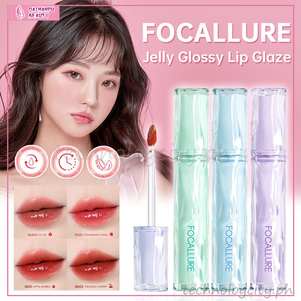 FOCALLURE Watery Lip Tint Projuicy Jelly Korean Glossy Plump Lip Gloss
