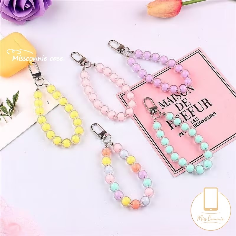 Luxury Korean Mobile Phone Rainbow Color Beads Portable Ring Wrist ...