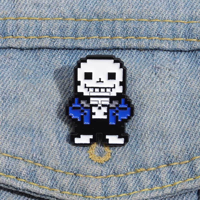 Patchfan Sans Undertale Enamel Pin Brooches Nerd Game Character Brooch ...