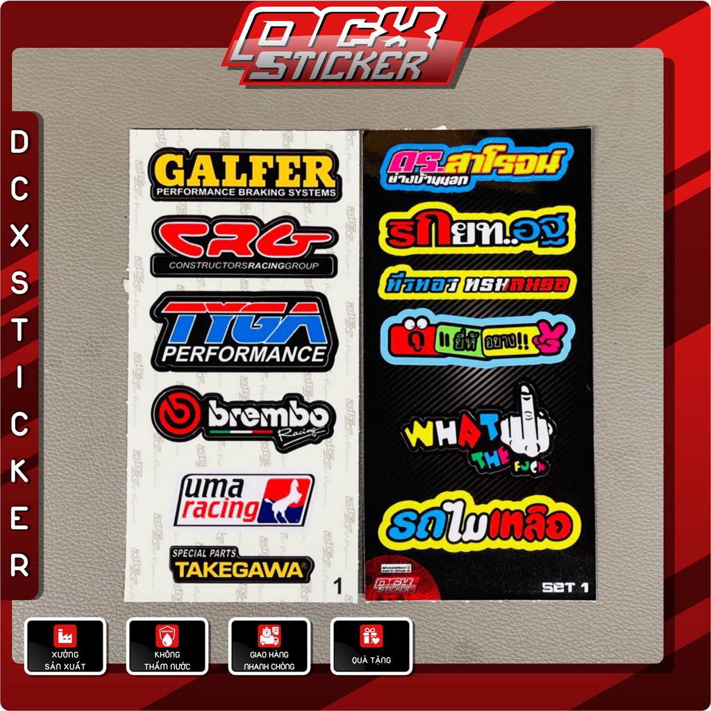 Combo 06 includes: 01 Logo Sticker Set + 01 Thai Letter Sticker Set ...