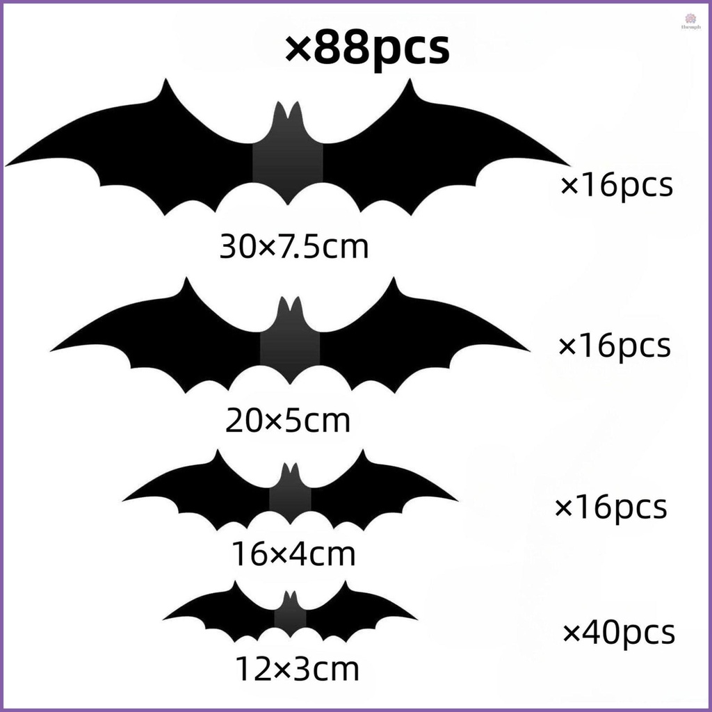 Bat Wall Stickers Realistic PVC Bats for Halloween Party Decorations