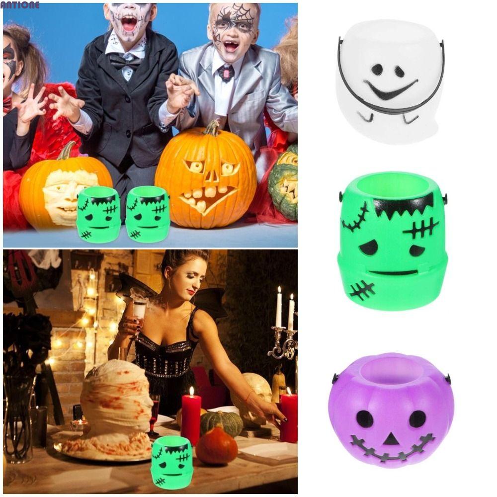 ANTIONE Halloween Candy Buckets, Halloween Candy Buckets Mini Pumpkin