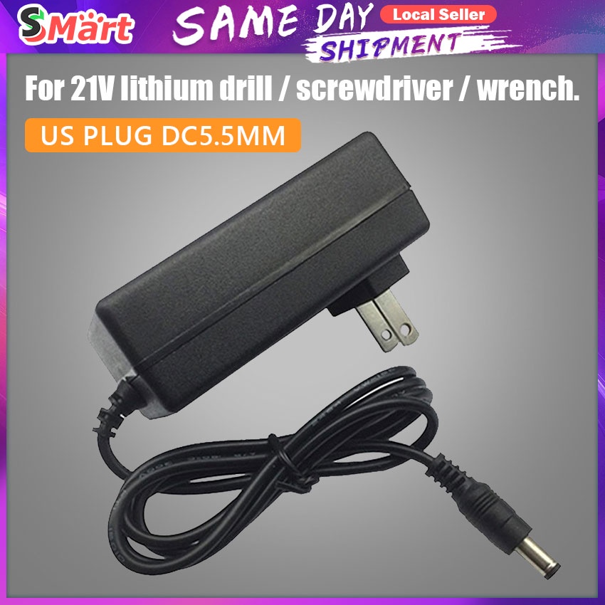 21V DC Power Adapter Charger Universal for Lithium Electric Drill ...