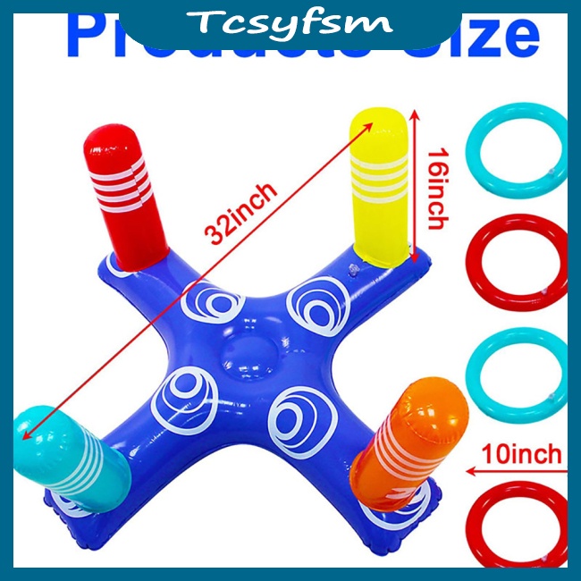 TY Inflatable Pool Ring Toss Games Kit With Rings Multiplayer Pool ...