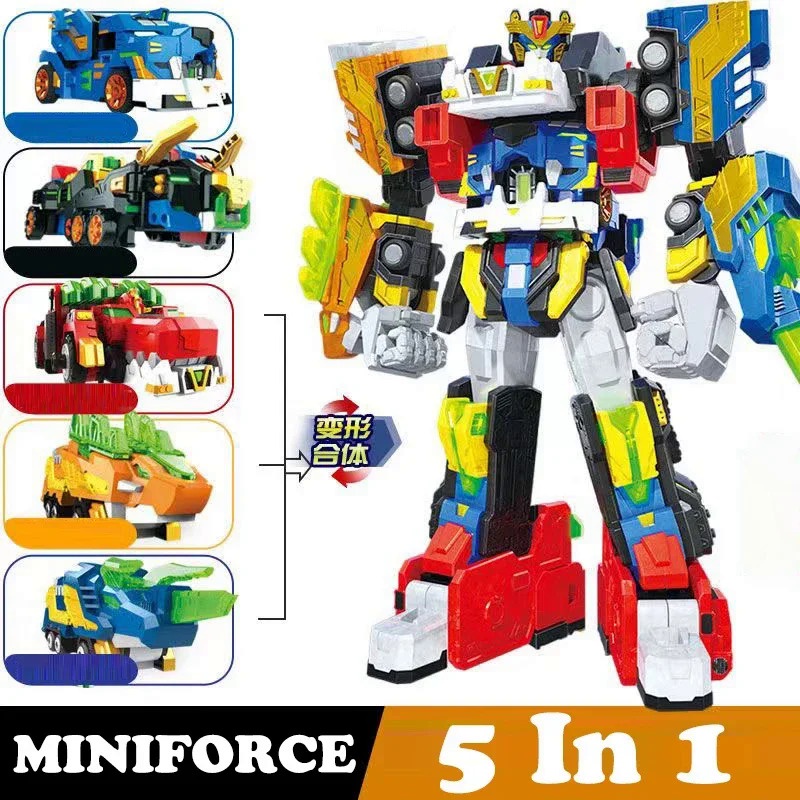 MiniForce 6 in 1 V Rangers VOLT LEGEND KING V Transformation Robot Bot ...