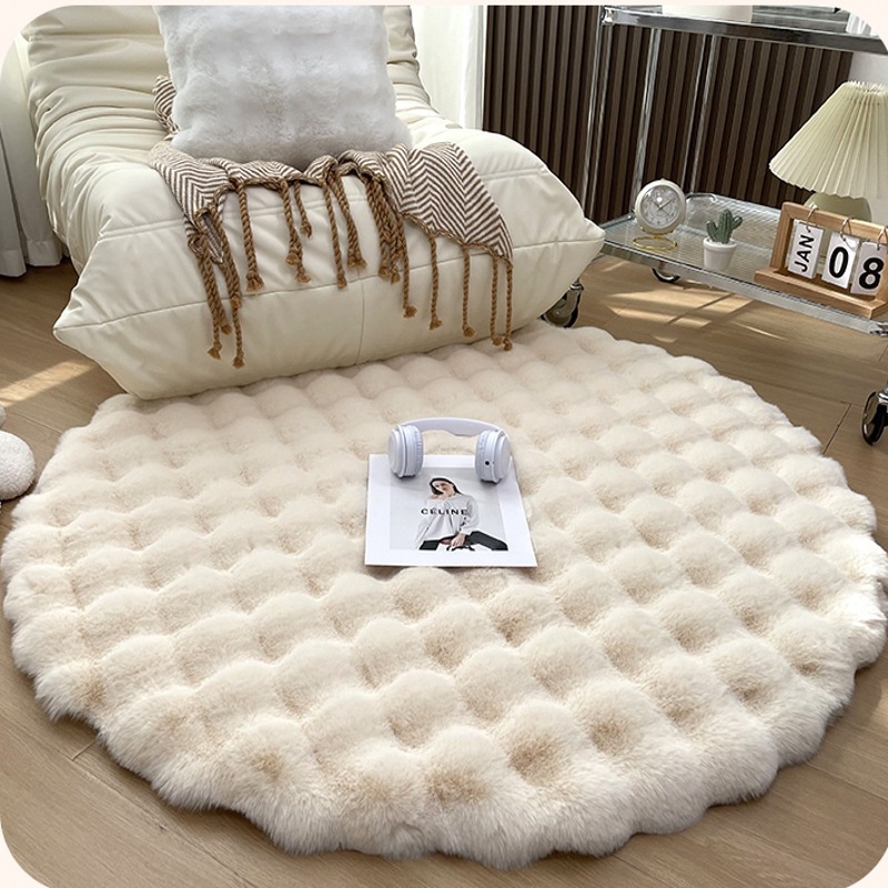Winter Round Plush Carpet Living Room Decor Bubble Shaped Sofa Blankets ...