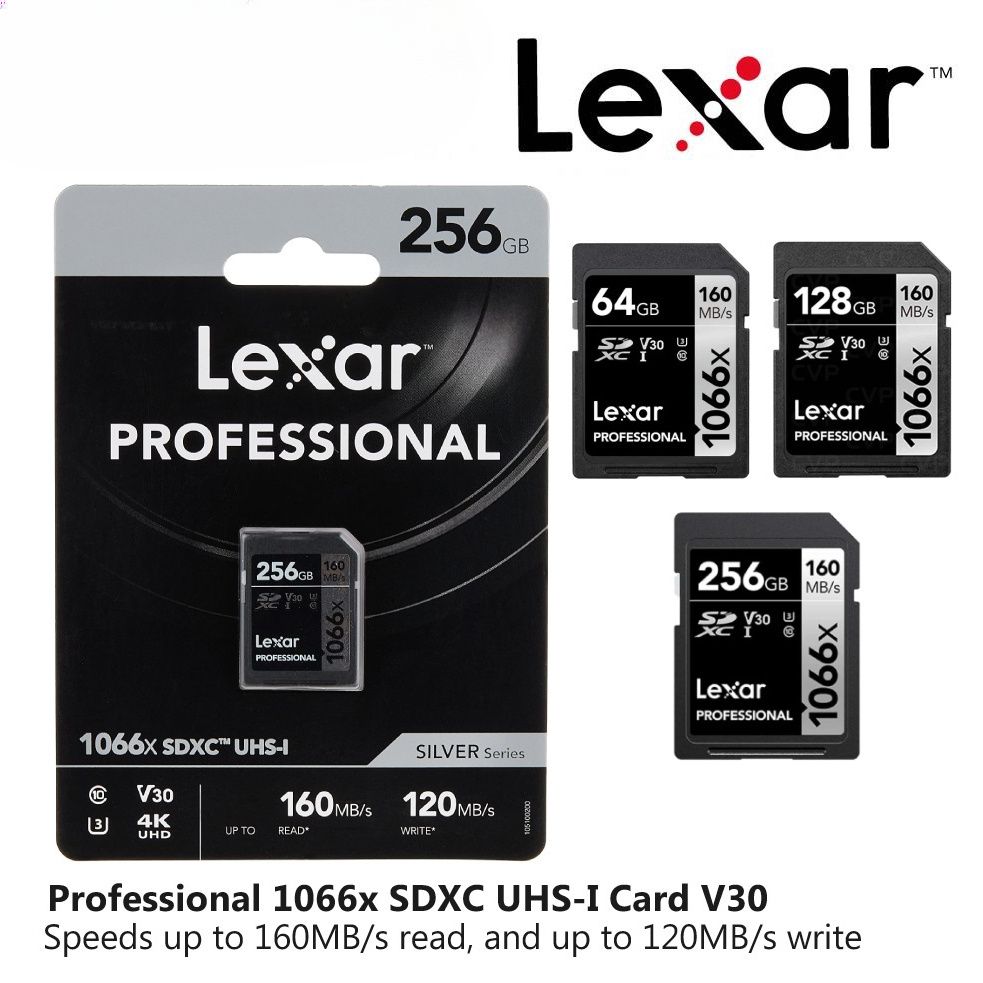 LEXAR Professional 1066X SDXC UHSI SD CARD (R160 / W120 MB/S) V30