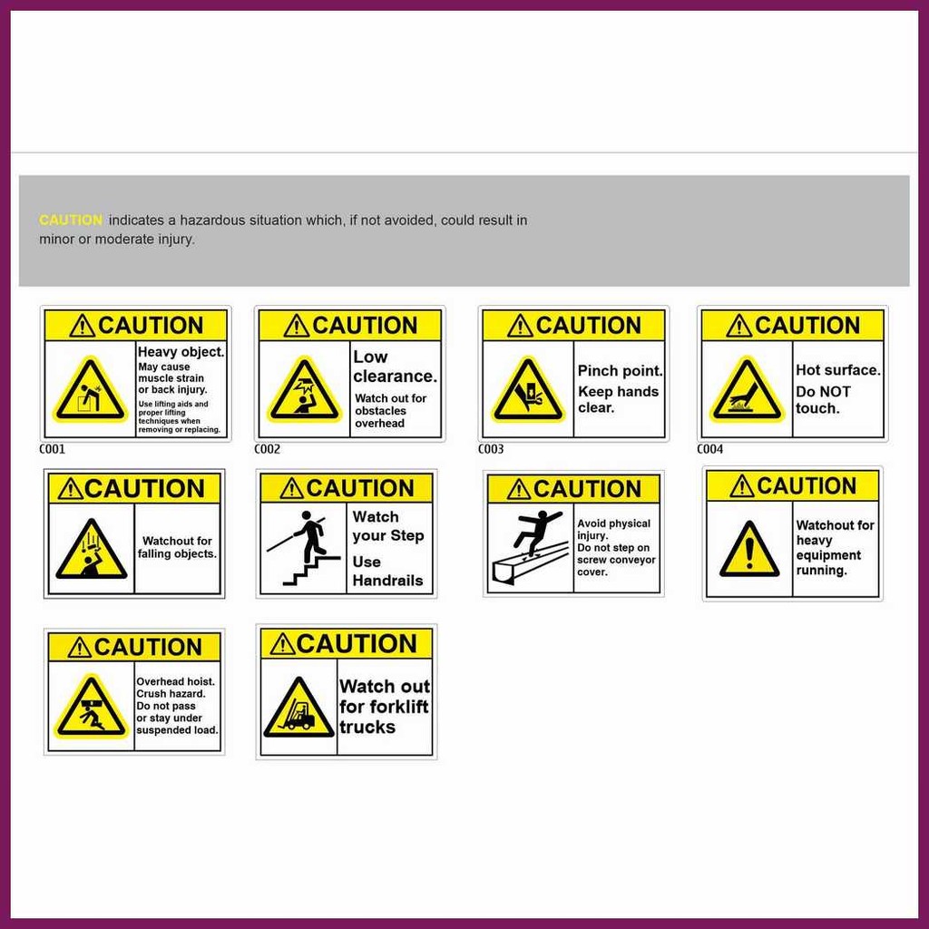 Safety;D-Signs,w/Caution?rC*Vinyl~GA*Sticker~eW*with~kQ*Lamination~sy ...