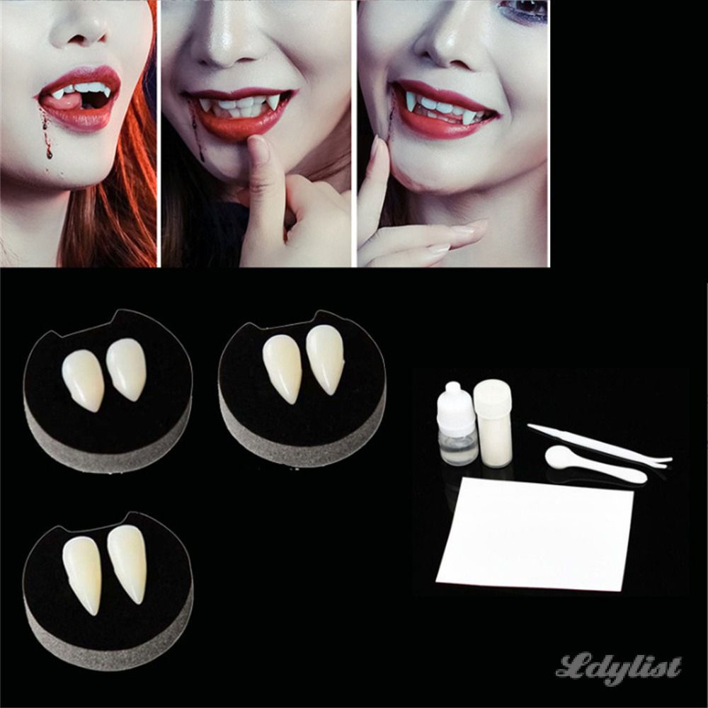 1 Pair Halloween Vampire Teeth Fangs Dentures Prop Party Costume Diy