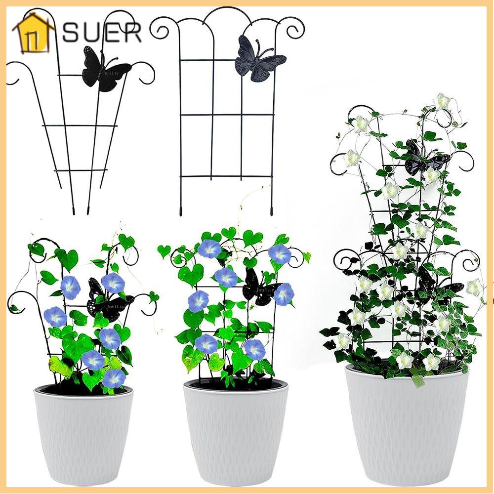 SUER1EN Garden Trellis, Metal Black Climbing Plant Trellis, Creative