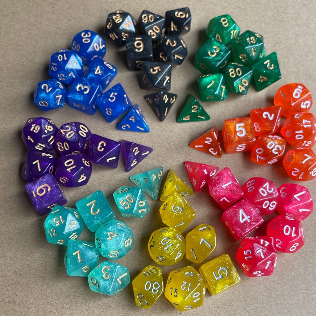 Acrylic Polyhedral Dices Set Toys Multipurpose Transparent Game Dices ...