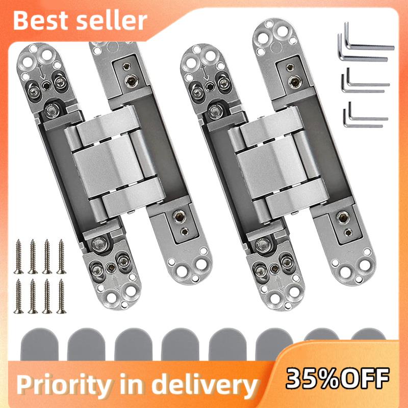 6Inch Door Hinges Zinc Alloy Invisible Hinge, 3Way Adjustable Butt