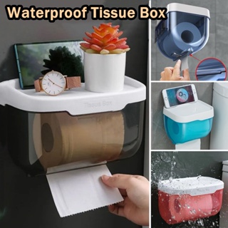 Punch-free Toilet Paper Holder Box Waterproof Storage Toilet Paper